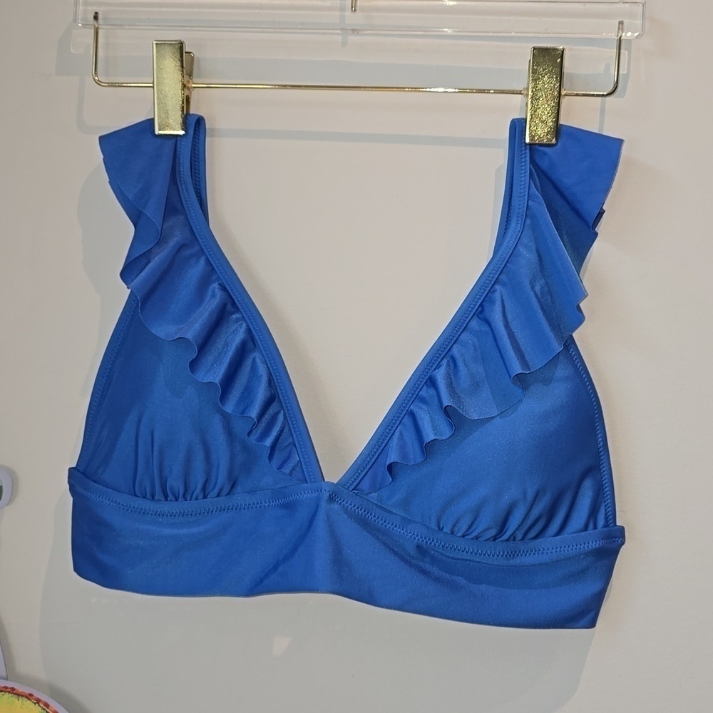 aerie - Blue Ruffle Triangle Bikini Top​​​​​​​ - Picture 2 of 11